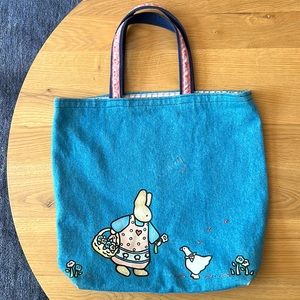 Denim tote bag vintage cottage core